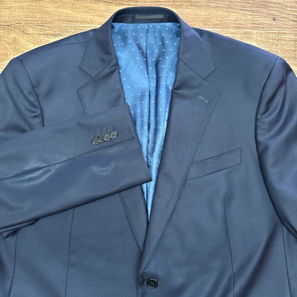 Tailored Dormeuil Exel Mens US 46*‎ Black Wool Blazer Luxury Professional Career